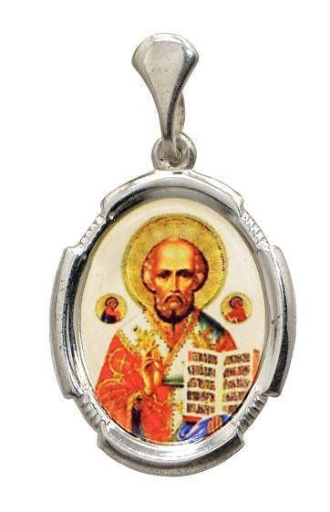 Образок серебряный Николай Чудотворец 1.56 гр. 227182 - фото 10063