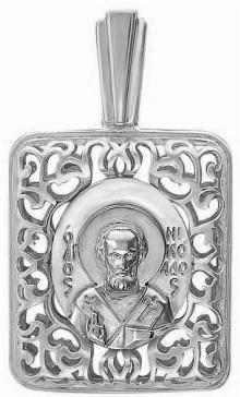 Образок серебряный Николая Чудотворца 2.1 гр. икона нательная 227174