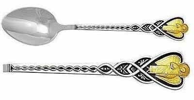 Ложка из серебра с золочением и чернением "Архангел" 226947