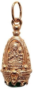 Ладанка подвеска на шею Пресвятая Богородица серебро позолота фианиты 226915 - фото 10309