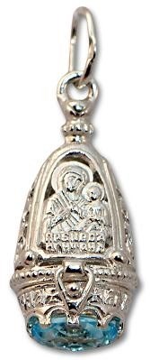 Ладанка серебряная Богородица фианиты 226908 - фото 10317
