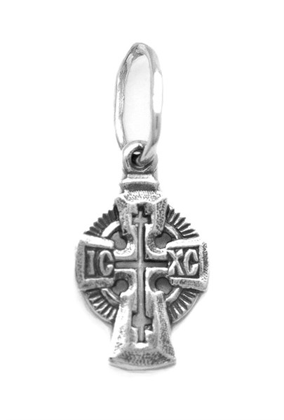 Крест серебрянный, с корундами, Спаси и сохрани, Светоч, 0.74 гр. 226539