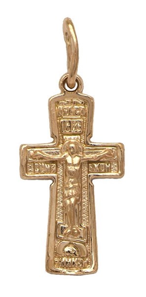 Крест серебряный позолоченный (красный) 0.66 гр. 226505