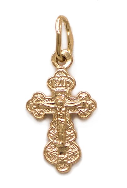 Крест серебряный позолоченный (красный) 0.7 гр. 226486