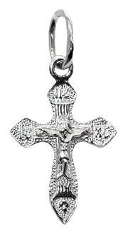 Крест серебрянный, с корундами, Царь Славы, 0.63 гр. 226492