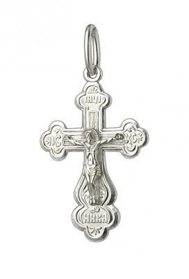 Крест серебрянный, с корундами, Спаси и сохрани, коллекция "Иваново", 1.24 гр. 226418