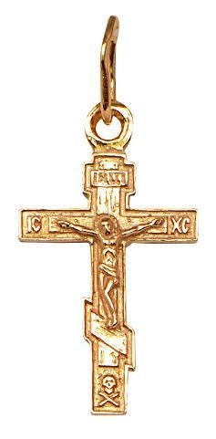 Крест серебряный позолоченный (красный) 0.82 гр. 226412