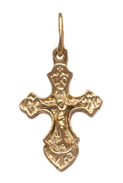 Крест серебряный позолоченный (красный) 0.87 гр. 226404