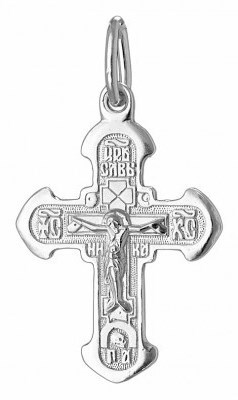 Крест серебрянный, с корундами, коллекция "Иваново", 1.24 гр. 226340