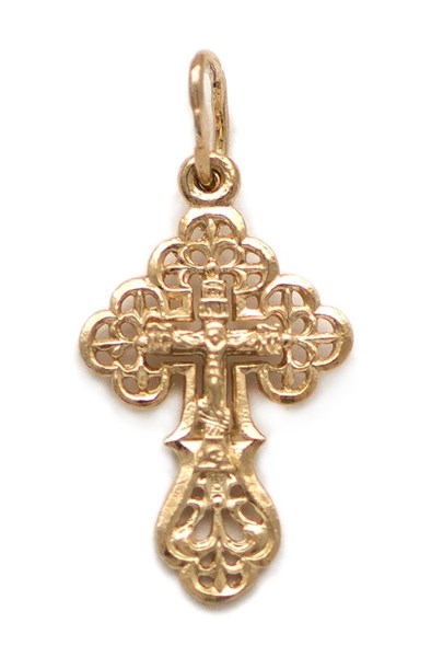 Крест серебряный позолоченный (красный) 1.1 гр. 226250