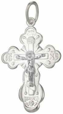 Крест серебрянный, с корундами, коллекция "Иваново", 1.77 гр. 226203