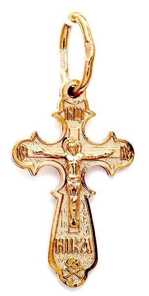 Крест серебряный позолоченный (красный) 1.09 гр. 226171