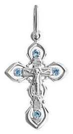 Крест серебрянный, с корундами, Светоч, 1.19 гр. 226173