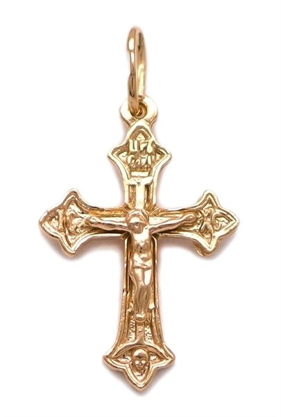 Крест серебряный позолоченный (красный) 1.37 гр. 226114