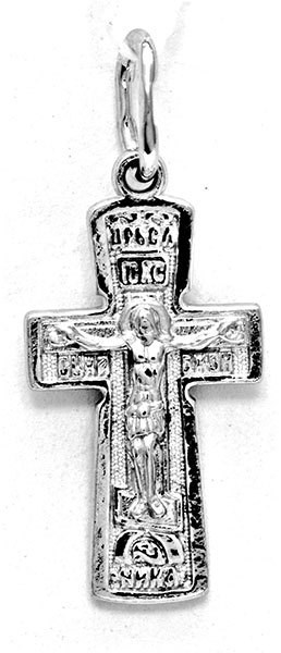 Крест серебрянный, Родий, с корундами, коллекция "Иваново", 1.28 гр. 226104