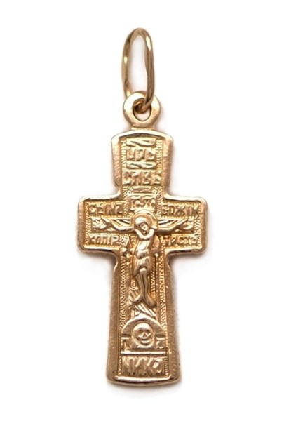 Крест серебряный позолоченный (красный) 1.5 гр. 226088