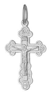 Крест серебрянный, с корундами, коллекция "Иваново", 1.80 гр. 226099