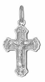 Крест серебрянный, с корундами, коллекция "Иваново", 1.73 гр. 226006