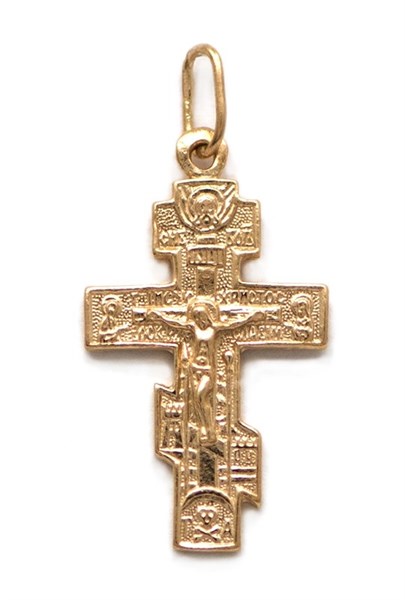 Крест серебряный позолоченный (красный) 1.79 гр. 225965