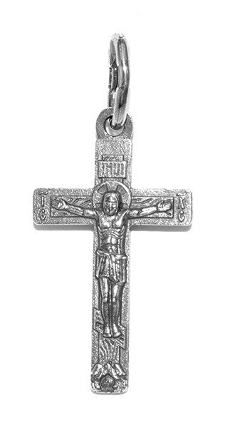 Крест серебрянный, Чернение (оксидирование), с корундами, Спаси и сохрани, коллекция "Липецк", 1.70 гр. 225948 - фото 11632