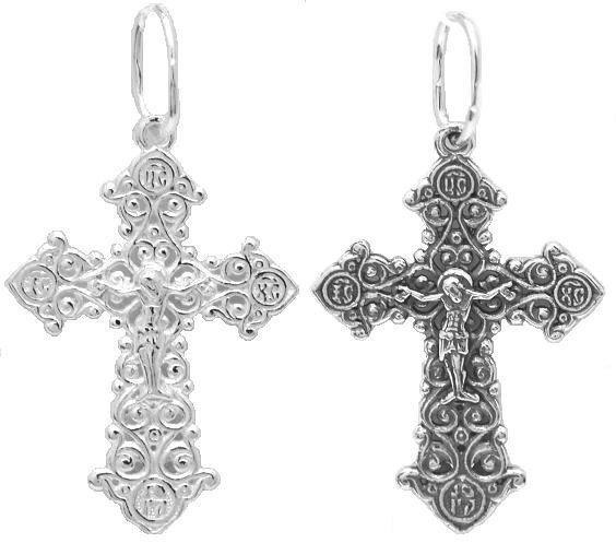 Крест серебрянный, с корундами, Спаси и сохрани, Спаси и сохрани, 2.15 гр. 225935