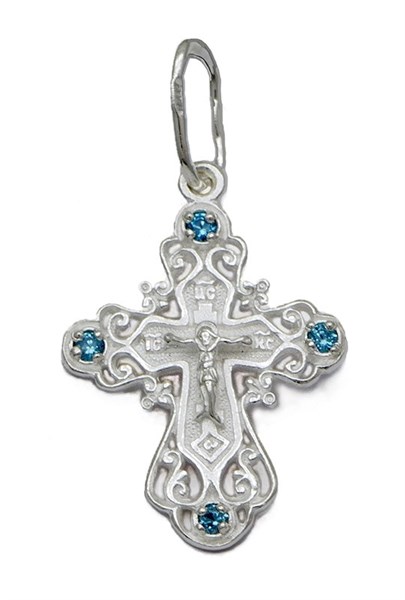 Крест серебрянный, с корундами, коллекция "Иваново", 1.39 гр. 225911