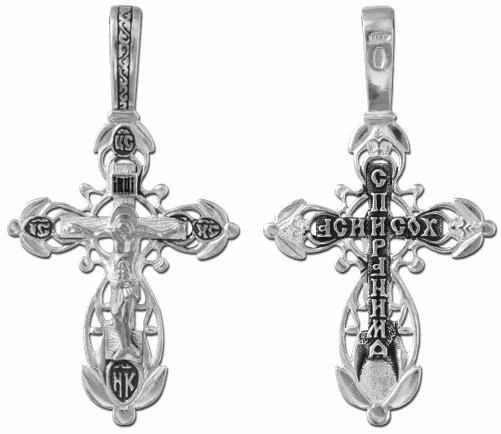 Крест серебряный черненый Спаси и Сохрани 2.68 гр. 225886