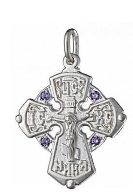 Крест серебрянный, с корундами, коллекция "Иваново", 2.10 гр. 225848