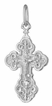 Крест серебрянный, с корундами, коллекция "Иваново", 1.91 гр. 225840