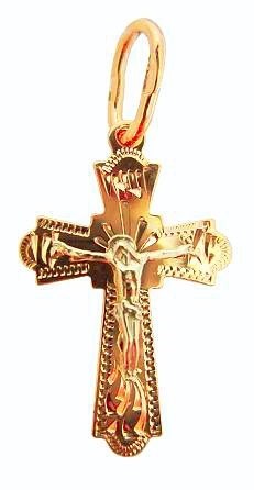 Крест серебряный позолоченный (красный) 1.37 гр. 225836