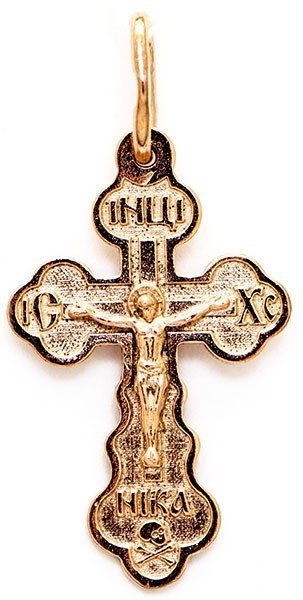Крест серебряный позолоченный (красный) 1.76 гр. 225822