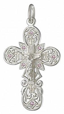 Крест серебрянный, с корундами, коллекция "Иваново", 2.32 гр. 225817