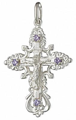 Крест серебрянный, с корундами, коллекция "Иваново", 2.12 гр. 225813