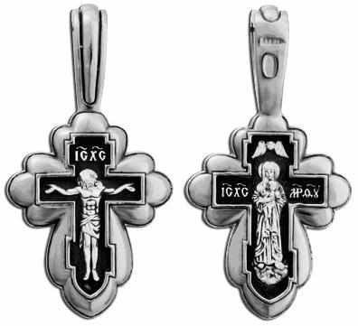 Крест серебряный черненый Валаамская Божья Матерь 3.05 гр. 225793