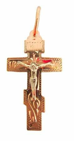 Крест серебряный позолоченный (красный) 2.01 гр. 225765
