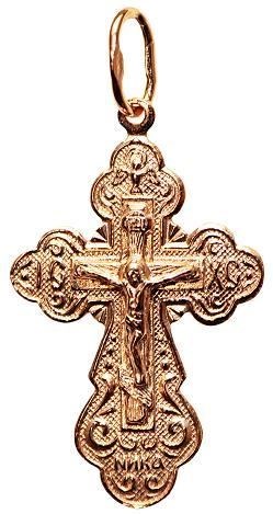 Крест серебряный позолоченный (красный) 2.26 гр. 225748