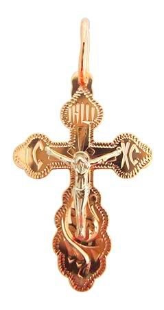 Крест серебряный позолоченный (красный) 2.1 гр. 225724