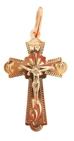 Крест серебряный позолоченный (красный) 2.1 гр. 225723