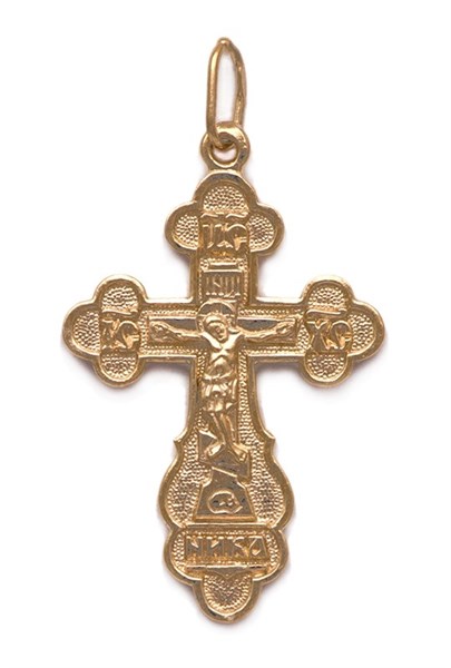 Крест серебряный позолоченный (красный) 2.58 гр. 225712