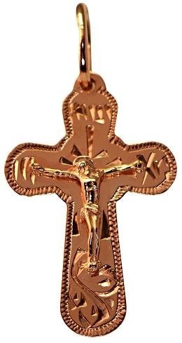 Крест серебряный позолоченный (красный) 1.69 гр. 225698