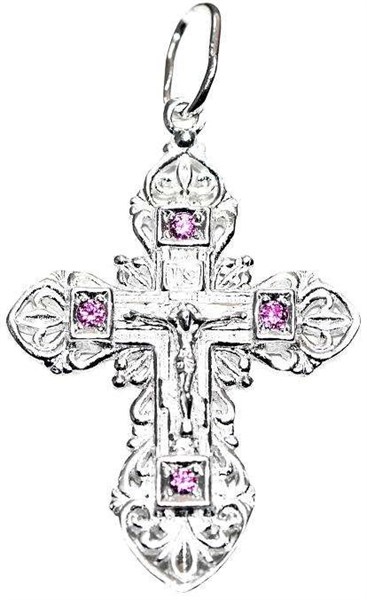 Крест серебрянный, с корундами, коллекция "Иваново", 3.32 гр. 225617