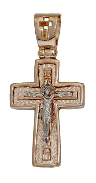 Крест серебряный позолоченный (красный) 2.27 гр. 225535