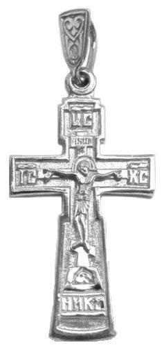 Крест серебрянный, Родий, с корундами, Спаси и сохрани, 3.59 гр. 225526