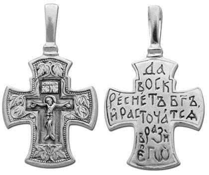 Крест серебрянный, Чернение (оксидирование), с корундами, коллекция "Санкт-Петербург", 6.20 гр. 225494