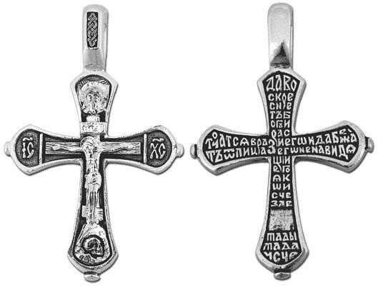 Крест серебрянный, Чернение (оксидирование), с корундами, коллекция "Санкт-Петербург", 6.63 гр. 225408