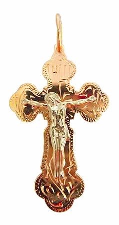 Крест серебряный позолоченный (красный) 4.31 гр. 225383