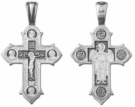 Крест серебрянный, Чернение (оксидирование), с корундами, коллекция "Санкт-Петербург", 8.25 гр. 225305