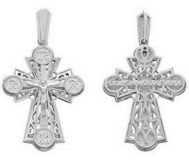 Крест серебрянный, с корундами, Спаси и сохрани, Аксиос, 3.50 гр. 225256 - фото 12985