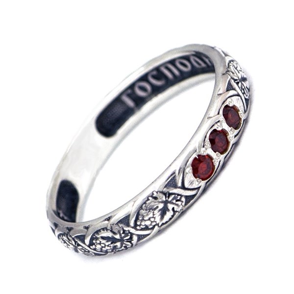 Кольцо серебряное с фианитами Спаси и Сохрани с молитвой от 1.61 гр. 224643