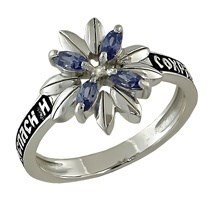 Кольцо серебряное с фианитами Спаси и Сохрани с молитвой от 3.6 гр. 224578